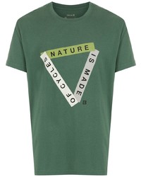 Мужская темно-зеленая футболка с круглым вырезом с принтом от OSKLEN