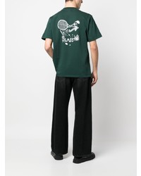 Мужская темно-зеленая футболка с круглым вырезом с принтом от Palmes