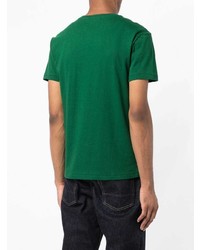 Мужская темно-зеленая футболка с круглым вырезом с принтом от Polo Ralph Lauren