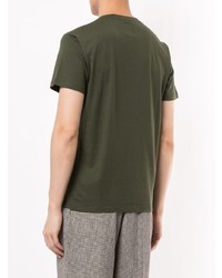 Мужская темно-зеленая футболка с круглым вырезом с принтом от Kent & Curwen