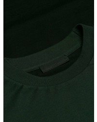 Мужская темно-зеленая футболка с круглым вырезом с принтом от Prada