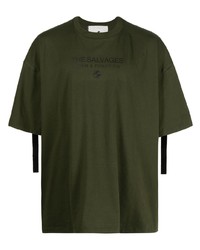 Мужская темно-зеленая футболка с круглым вырезом с принтом от The Salvages