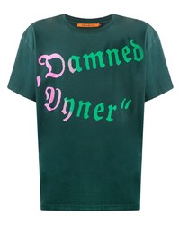 Мужская темно-зеленая футболка с круглым вырезом с принтом от Vyner Articles