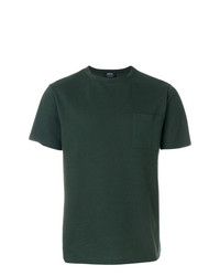 Мужская темно-зеленая футболка с круглым вырезом от A.P.C.