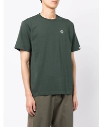 Мужская темно-зеленая футболка с круглым вырезом от AAPE BY A BATHING APE