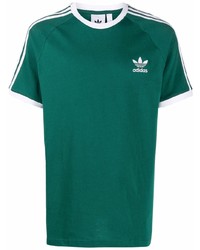 Мужская темно-зеленая футболка с круглым вырезом от adidas