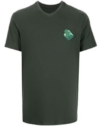 Мужская темно-зеленая футболка с круглым вырезом от Armani Exchange