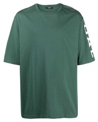 Мужская темно-зеленая футболка с круглым вырезом от Balmain