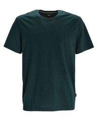 Мужская темно-зеленая футболка с круглым вырезом от BOSS
