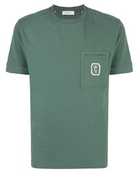 Мужская темно-зеленая футболка с круглым вырезом от Cerruti 1881