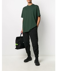 Мужская темно-зеленая футболка с круглым вырезом от Y-3