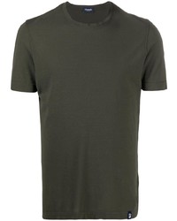 Мужская темно-зеленая футболка с круглым вырезом от Drumohr