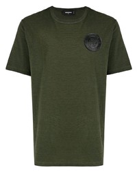 Мужская темно-зеленая футболка с круглым вырезом от DSQUARED2