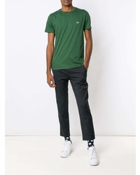 Мужская темно-зеленая футболка с круглым вырезом от Lacoste