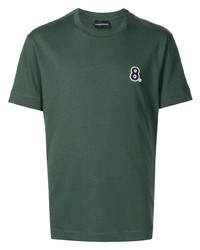 Мужская темно-зеленая футболка с круглым вырезом от Emporio Armani