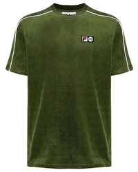 Мужская темно-зеленая футболка с круглым вырезом от Fila