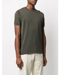 Мужская темно-зеленая футболка с круглым вырезом от Aspesi