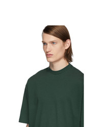 Мужская темно-зеленая футболка с круглым вырезом от Balenciaga