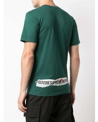 Мужская темно-зеленая футболка с круглым вырезом от Supreme