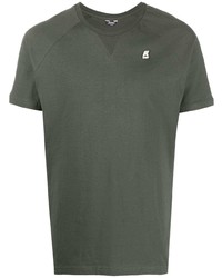Мужская темно-зеленая футболка с круглым вырезом от K-Way