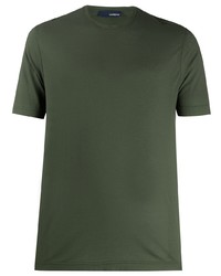 Мужская темно-зеленая футболка с круглым вырезом от Lardini