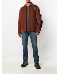 Мужская темно-зеленая футболка с круглым вырезом от Moncler