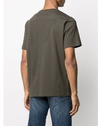 Мужская темно-зеленая футболка с круглым вырезом от Moncler