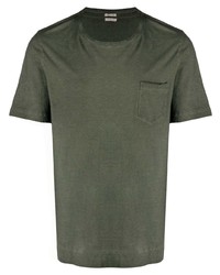 Мужская темно-зеленая футболка с круглым вырезом от Massimo Alba