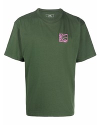 Мужская темно-зеленая футболка с круглым вырезом от PACCBET