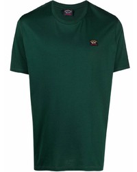 Мужская темно-зеленая футболка с круглым вырезом от Paul & Shark