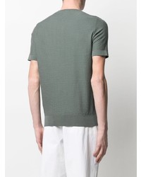 Мужская темно-зеленая футболка с круглым вырезом от Brioni