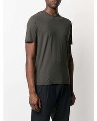 Мужская темно-зеленая футболка с круглым вырезом от Dell'oglio
