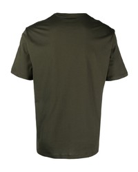 Мужская темно-зеленая футболка с круглым вырезом от Theory