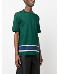 Мужская темно-зеленая футболка с круглым вырезом от Emporio Armani
