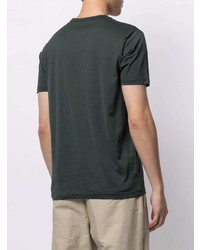 Мужская темно-зеленая футболка с круглым вырезом от Sunspel