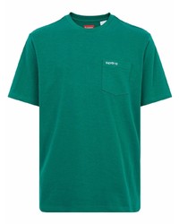 Мужская темно-зеленая футболка с круглым вырезом от Supreme