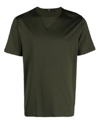 Мужская темно-зеленая футболка с круглым вырезом от Theory