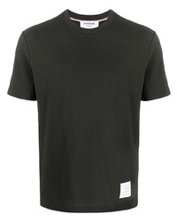 Мужская темно-зеленая футболка с круглым вырезом от Thom Browne