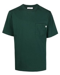 Мужская темно-зеленая футболка с круглым вырезом от Wood Wood
