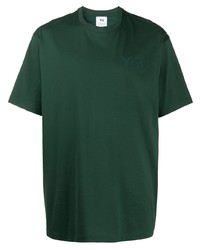 Мужская темно-зеленая футболка с круглым вырезом от Y-3