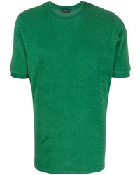 Мужская темно-зеленая футболка с круглым вырезом от Zanone