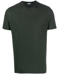 Мужская темно-зеленая футболка с круглым вырезом от Zanone