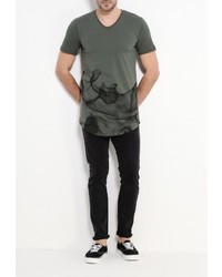 Мужская темно-зеленая футболка от Jack &amp; Jones