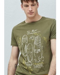 Мужская темно-зеленая футболка от Mango Man