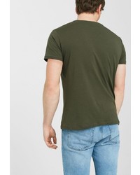 Мужская темно-зеленая футболка от Mango Man