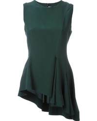Темно-зеленая шелковая блузка со складками от Marni