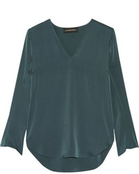 Темно-зеленая шелковая блузка от By Malene Birger