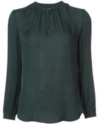 Темно-зеленая шелковая блузка от Nili Lotan