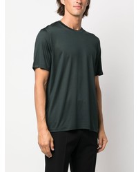 Мужская темно-зеленая шелковая футболка с круглым вырезом от Saint Laurent