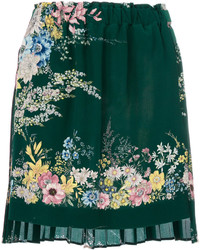 Темно-зеленая шелковая юбка со складками от No.21